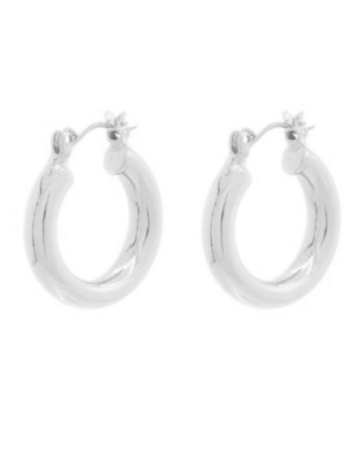 Classic Rounded Silver Hoop