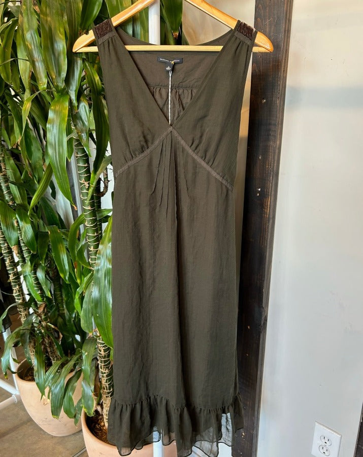Vintage Olive Plunge Sundress