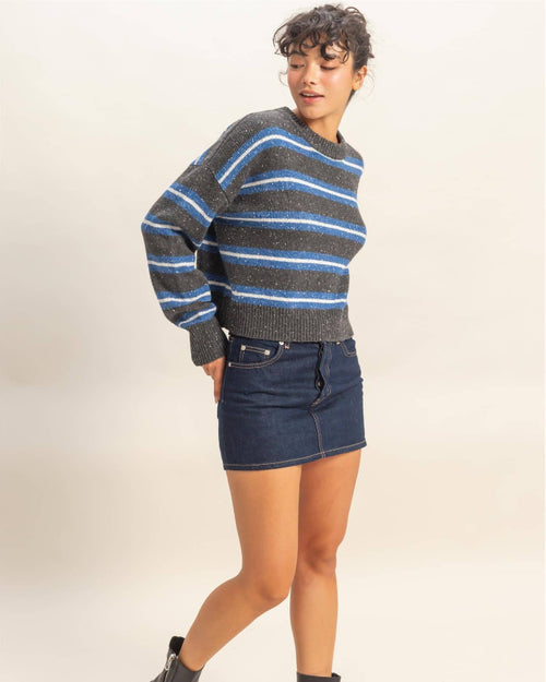 Striped Crew Neck Cozy Sweater