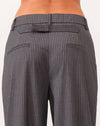 Pia Mid-Rise Grey Pin Stripe Trousers