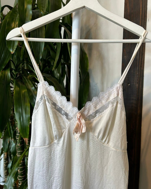 Vintage Pink Bow Slip Dress