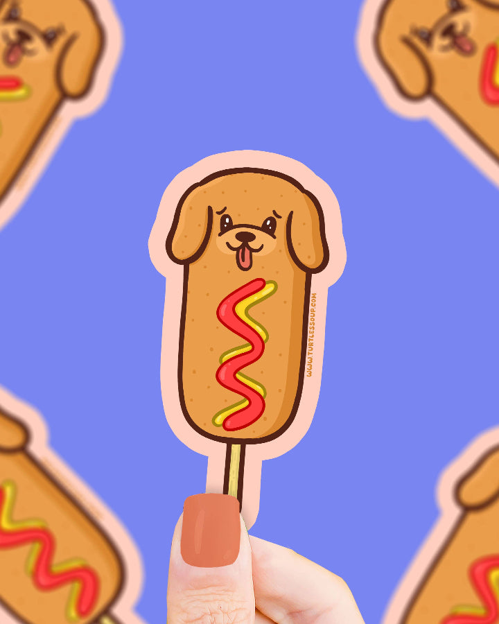 Corn Dog Vinyl Sticker