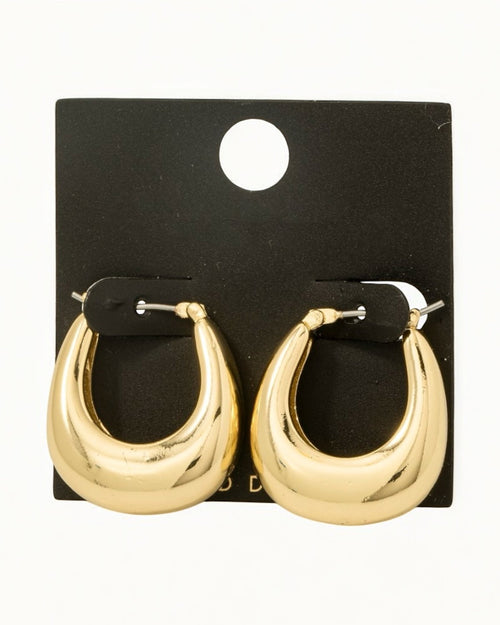 Gold Dipped Graduated Latch Hoop Earrings