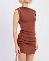 Brown Mini Off Shoulder Dress