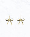 Gold Dangle Bow Earring