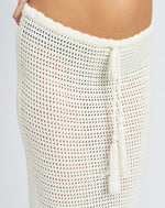 Off White Crochet Fringe Skirt