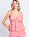 Plus Coral Textured Top