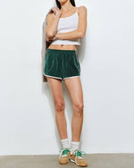 Green Parker Striped Track Shorts