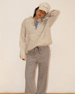 Two Tone Snap Collar Sweater