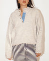 Two Tone Snap Collar Sweater