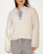 Two Tone Snap Collar Sweater