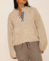 Two Tone Snap Collar Sweater