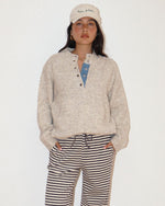 Two Tone Snap Collar Sweater