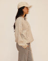 Two Tone Snap Collar Sweater