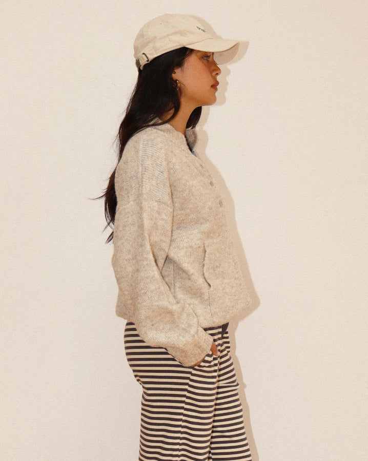 Two Tone Snap Collar Sweater