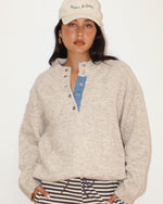 Two Tone Snap Collar Sweater