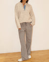 Two Tone Snap Collar Sweater