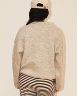 Two Tone Snap Collar Sweater