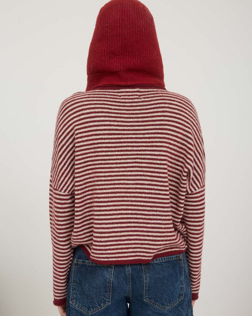 Burgundy Maria Striped Cardigan