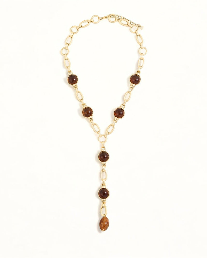 Amber Bead Chain Necklace