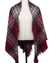 Plaid Burgundy Wrap Scarf