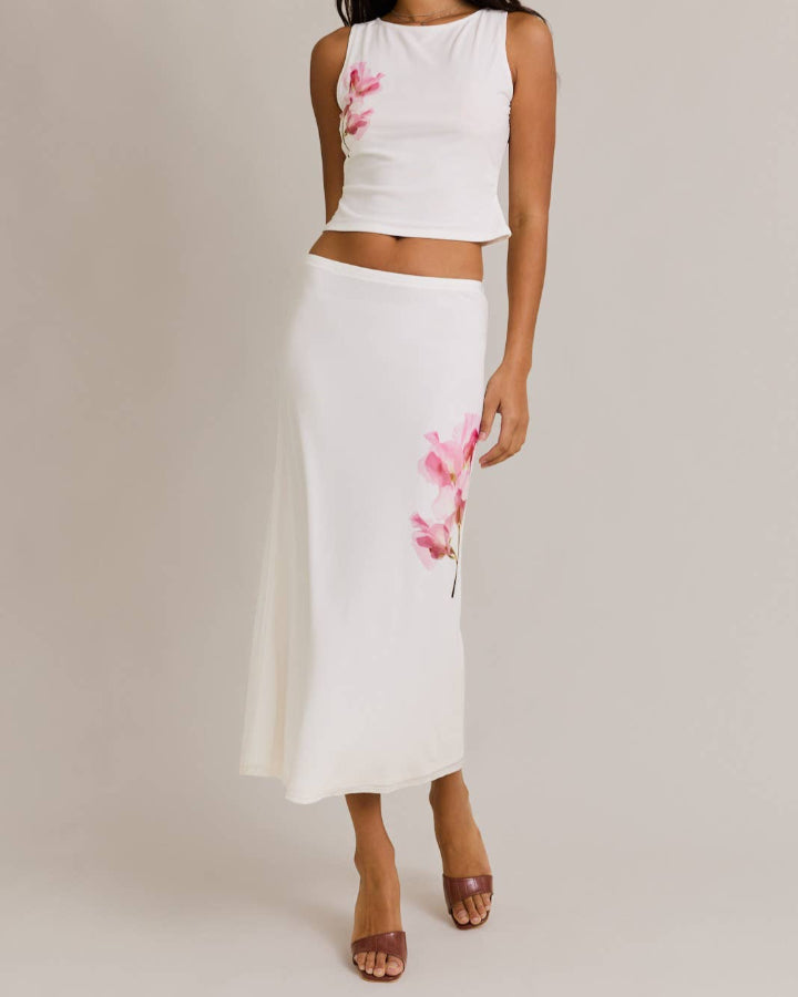 Kaia Floral Mesh Skirt