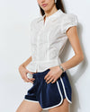Navy Parker Striped Track Shorts