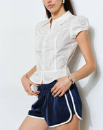 Navy Parker Striped Track Shorts