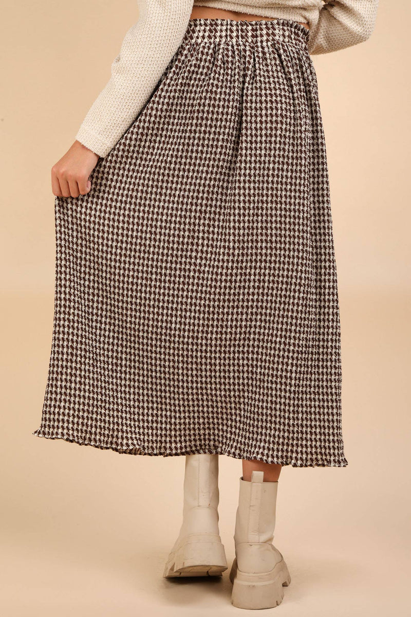 Plus Size Green Check Maxi Skirt