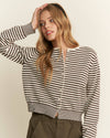 Brown Knit Striped Cardigan