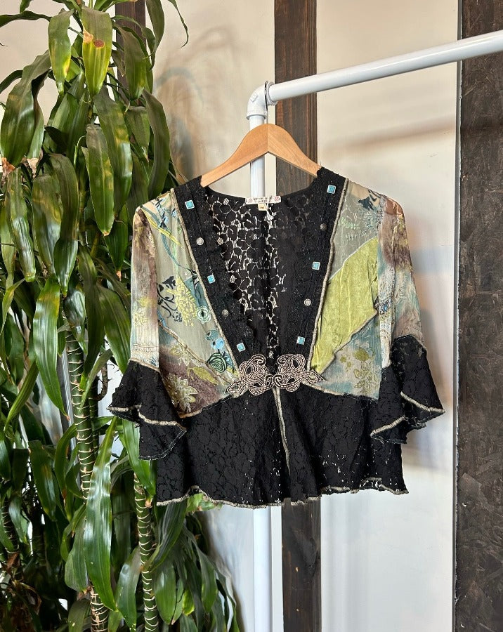 Vintage Crochet Trim Blouse