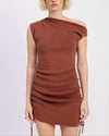 Brown Mini Off Shoulder Dress