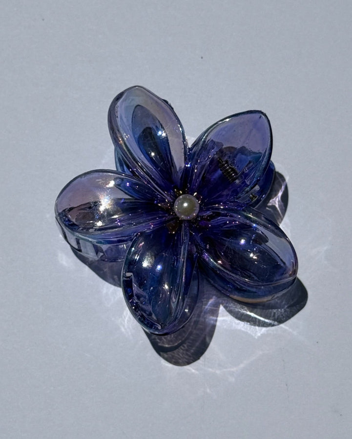 Transparent Plumeria Flower Claw Clips