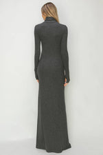 Charcoal Turtleneck Maxi Dress