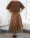 Caramel Tiered Gingham Skirt