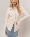 Ivory Knit Button Down