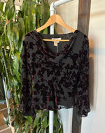 Vintage Velvet Plum Floral Top