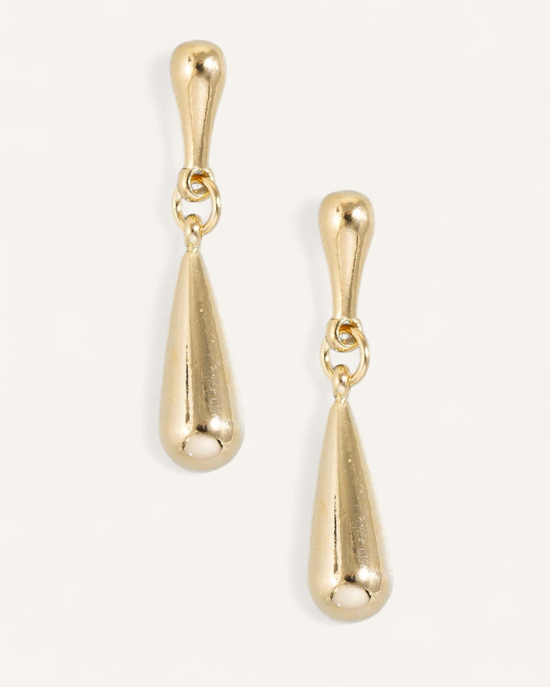 Gold Double Tear Dangle Earrings