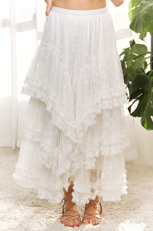 Plus Size Ruffle Tulle Skirt
