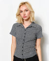 Black Lainey Fitted Plaid Shirt