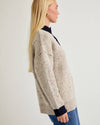 Snap Buttoned Speckled Oversized Sweater