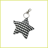 Black Gingham Star Bag Charm
