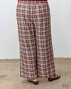 Plus Brown Plaid Pant