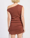 Brown Mini Off Shoulder Dress