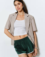 Green Parker Striped Track Shorts