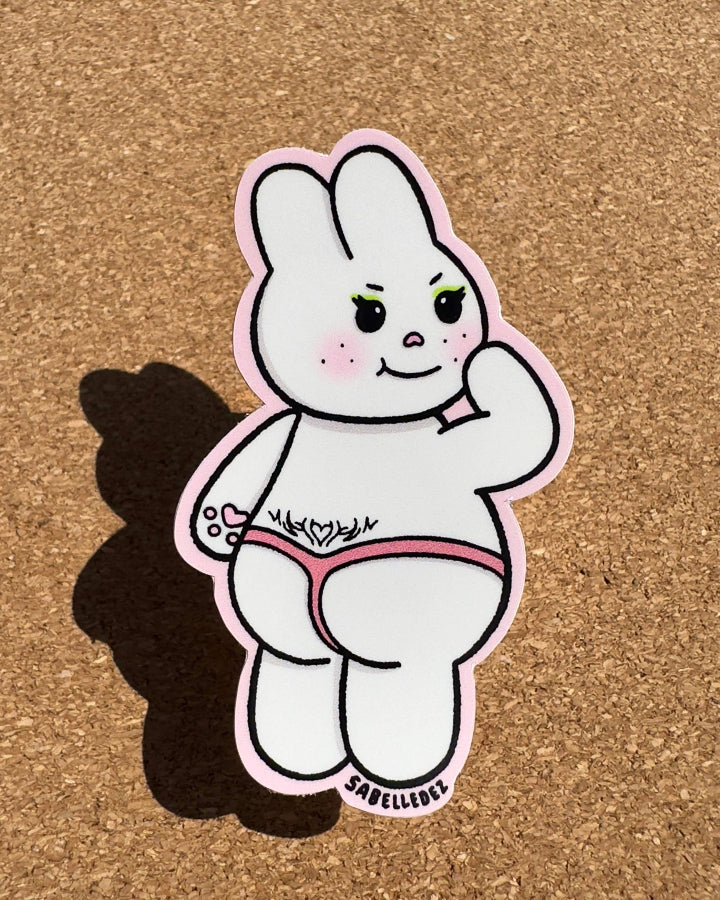 Cheeky Brat Brown Bunny Sticker