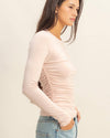 Ruched Side Long Sleeve Top