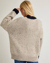 Snap Buttoned Speckled Oversized Sweater