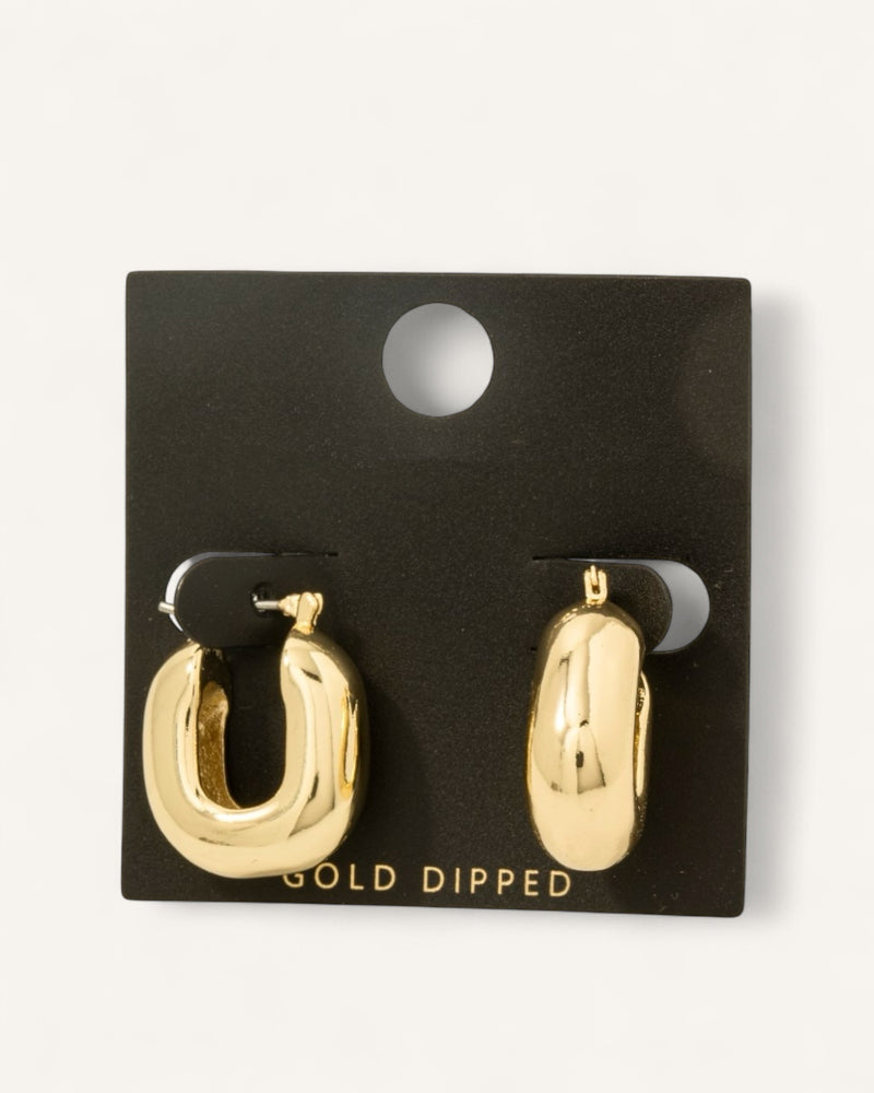 Gold Dipped Latch Hoop Earrings