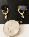 Gold Dipped Mini Rhinestone Huggie Earrings